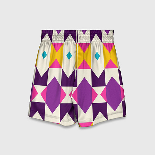 Детские шорты Геометрический цветной орнамент / 3D-принт – фото 2