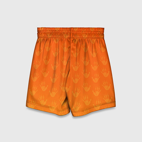 Детские шорты Лапки опоссума оранжевые / 3D-принт – фото 2