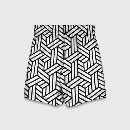 Детские шорты Чёрно-белый завивающийся паттерн / 3D-принт – фото 2