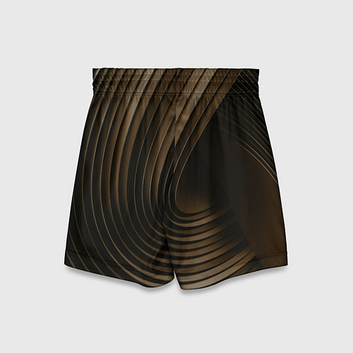 Детские шорты Тёмное-золотые пластины во тьме / 3D-принт – фото 2