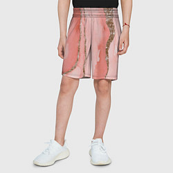 Шорты детские Розовое золото акварель, цвет: 3D-принт — фото 2
