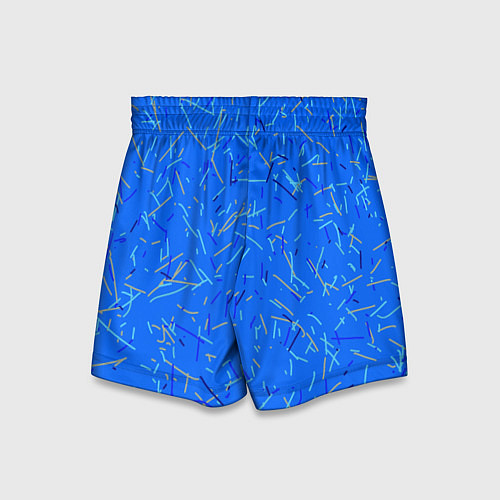 Детские шорты Особый Сине-голубой абстрактный / 3D-принт – фото 2