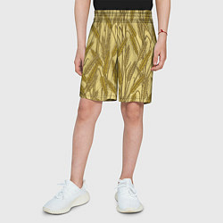 Шорты детские Винтажные колоски пшеницы, цвет: 3D-принт — фото 2