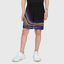 Шорты детские Фиолетовые краски во тьме, цвет: 3D-принт — фото 2