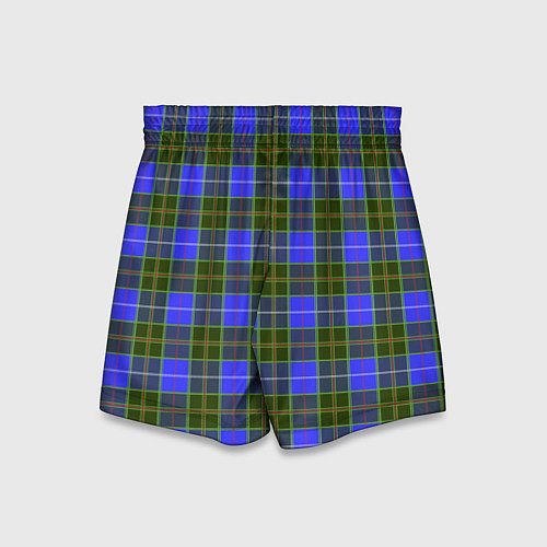 Детские шорты Ткань Шотландка сине-зелёная / 3D-принт – фото 2