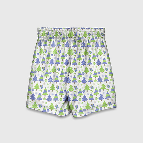 Детские шорты Паттерн новогодние елки / 3D-принт – фото 2