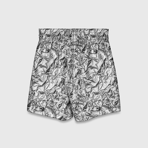 Детские шорты Текстура мятой алюминиевой фольги / 3D-принт – фото 2
