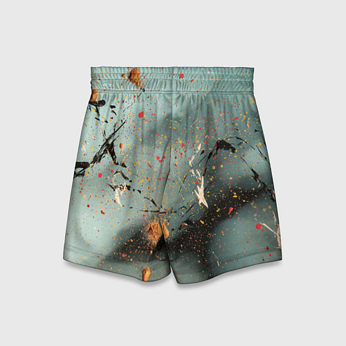 Детские шорты Светлый туман и разные краски / 3D-принт – фото 2