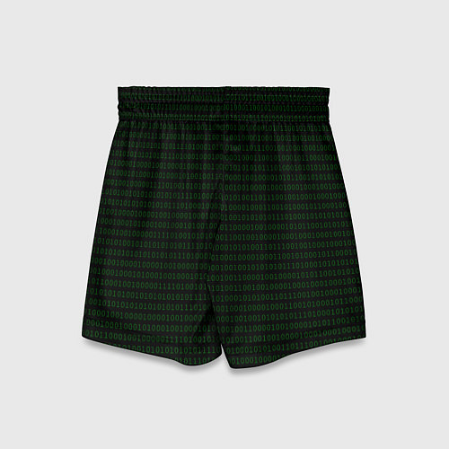 Детские шорты Однотонный двоичный код / 3D-принт – фото 2