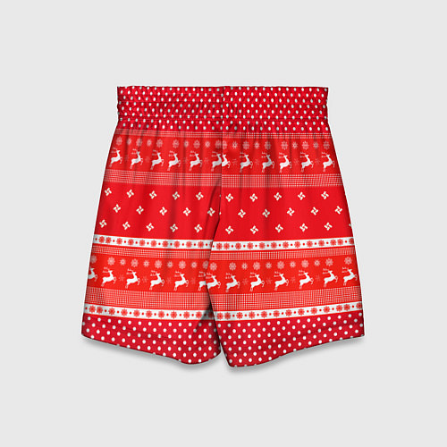 Детские шорты Праздничный красный свитер / 3D-принт – фото 2