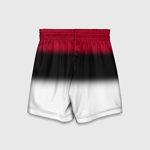 Детские шорты Размытый полосатый узор черный красный белый / 3D-принт – фото 2