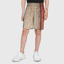 Шорты детские Синие, белые и красные камни, цвет: 3D-принт — фото 2