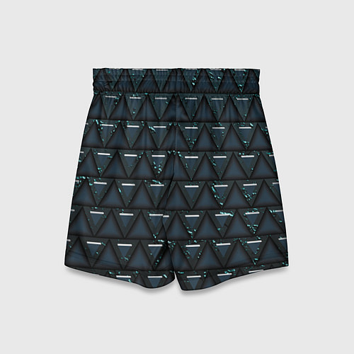 Детские шорты Тёмно-зелёные треугольники / 3D-принт – фото 2