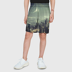 Шорты детские Футуристичный город, цвет: 3D-принт — фото 2