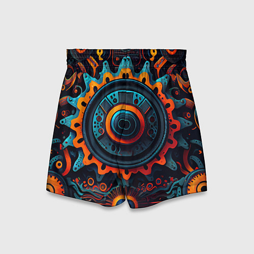 Детские шорты Узор, шестеренка, стимпанк / 3D-принт – фото 2
