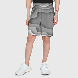 Шорты детские Множество оттенков серого в разломе, цвет: 3D-принт — фото 2