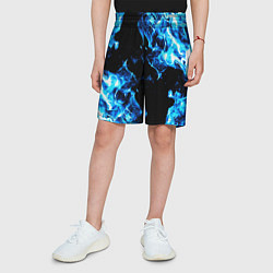 Шорты детские Красивый синий огонь, цвет: 3D-принт — фото 2