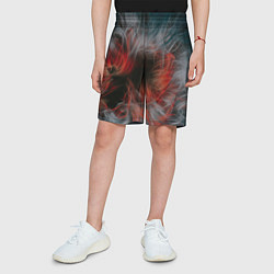 Шорты детские Абстрактные волны красок и дыма во тьме, цвет: 3D-принт — фото 2