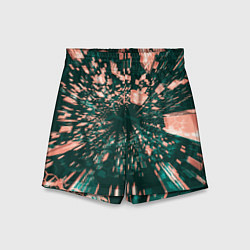 Шорты детские Абстрактные полупрозрачные летящие блоки, цвет: 3D-принт