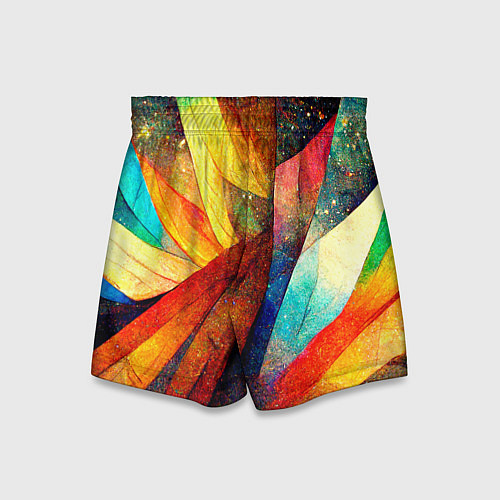 Детские шорты Радужная абстракция со звездами / 3D-принт – фото 2