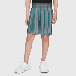 Шорты детские Абстрактные геометрические пластины с оттенками си, цвет: 3D-принт — фото 2