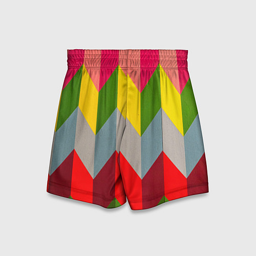 Детские шорты Разноцветный ромбический абстрактный паттерн / 3D-принт – фото 2