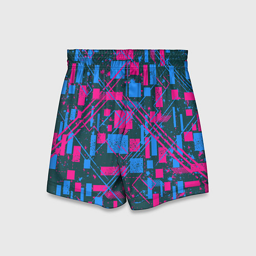 Детские шорты Геометрическая абстракция из квадратов и прямоугол / 3D-принт – фото 2