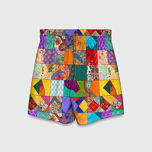 Детские шорты Разноцветные лоскуты / 3D-принт – фото 2