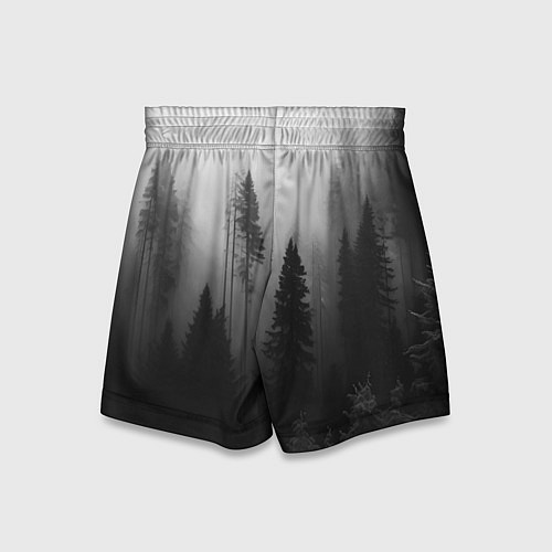 Детские шорты Красивый лес и туман / 3D-принт – фото 2
