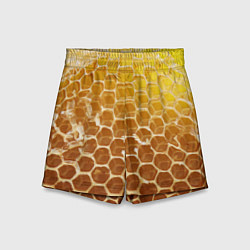 Шорты детские Текстура - соты улья, цвет: 3D-принт