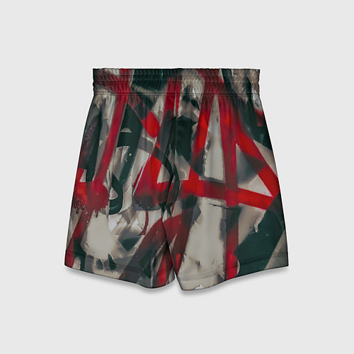 Детские шорты Красное граффити / 3D-принт – фото 2