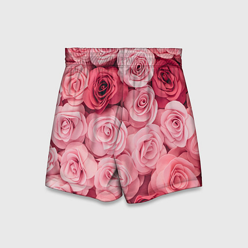Детские шорты Чайная пыльная роза - нежно розовый цветок / 3D-принт – фото 2