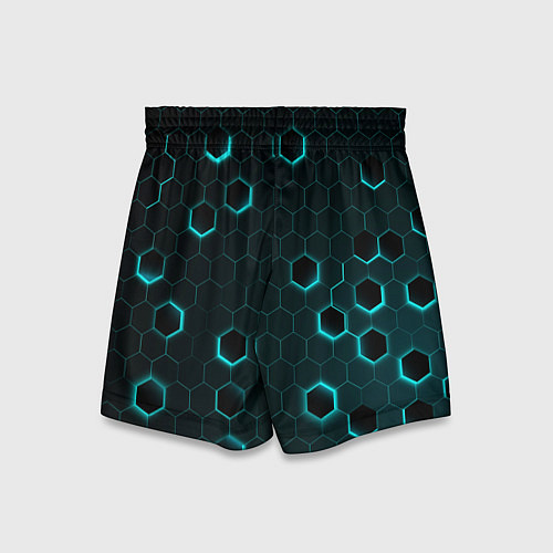 Детские шорты Светящиеся неоновые сотые / 3D-принт – фото 2