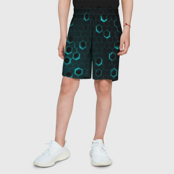 Шорты детские Светящиеся неоновые сотые, цвет: 3D-принт — фото 2