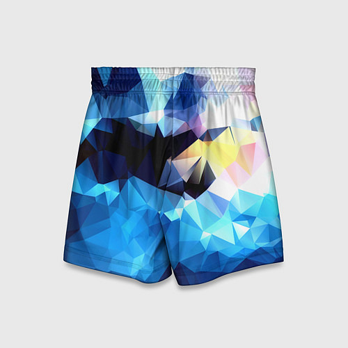 Детские шорты Polygon blue abstract collection / 3D-принт – фото 2