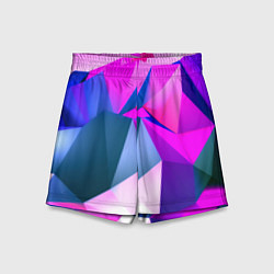 Шорты детские Neon blue polygons, цвет: 3D-принт