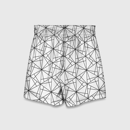 Детские шорты Чёрно-белый геометрический треугольный узор / 3D-принт – фото 2