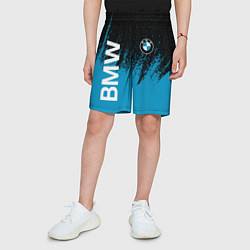 Шорты детские Bmw голубые брызги, цвет: 3D-принт — фото 2
