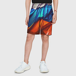 Шорты детские Российский флаг на скале, цвет: 3D-принт — фото 2