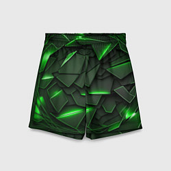 Шорты детские Зеленые объемные осколки, цвет: 3D-принт