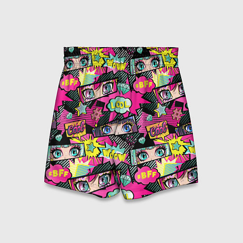 Детские шорты Глаза аниме-девушки: cool pattern / 3D-принт – фото 2