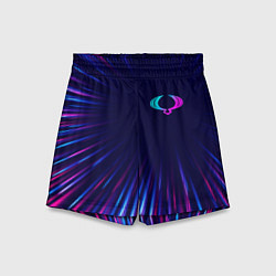 Шорты детские SsangYong neon speed lines, цвет: 3D-принт