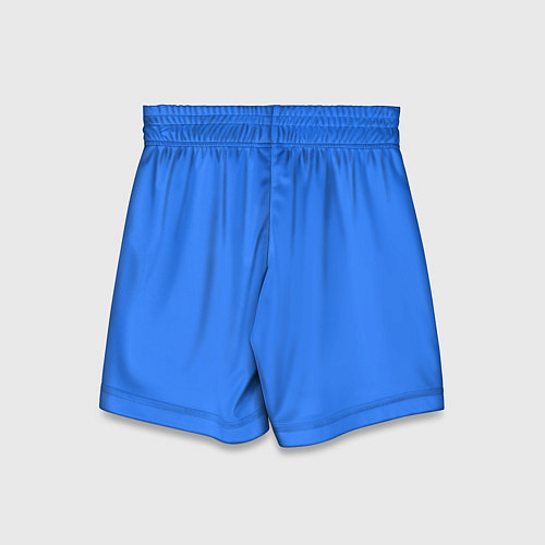 Детские шорты Однотонный неоновый синий цвет / 3D-принт – фото 2
