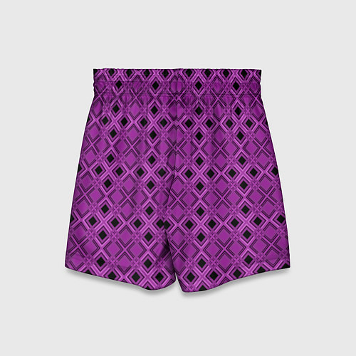 Детские шорты Геометрический узор в пурпурных и лиловых тонах / 3D-принт – фото 2