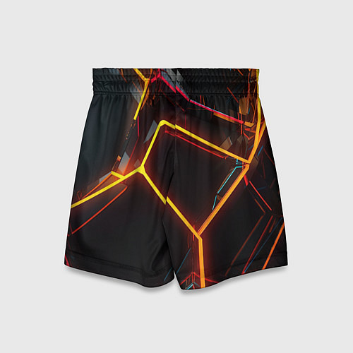 Детские шорты Неон на черном фоне / 3D-принт – фото 2