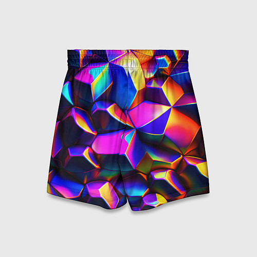 Детские шорты Бензиновые неоновые кристаллы / 3D-принт – фото 2