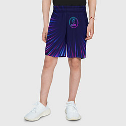 Шорты детские Saab neon speed lines, цвет: 3D-принт — фото 2