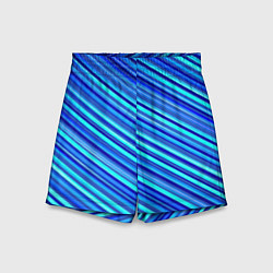 Шорты детские Сине голубые узорчатые полосы, цвет: 3D-принт