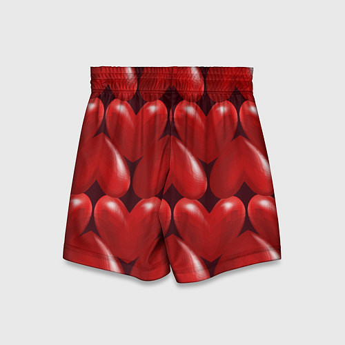 Детские шорты Red hearts / 3D-принт – фото 2