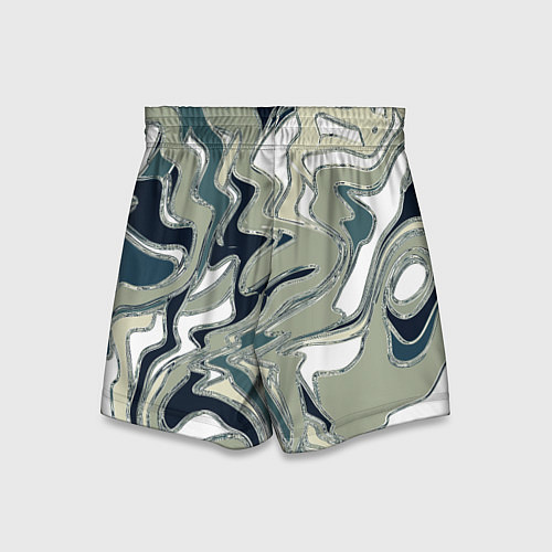 Детские шорты Абстракция оливковый / 3D-принт – фото 2